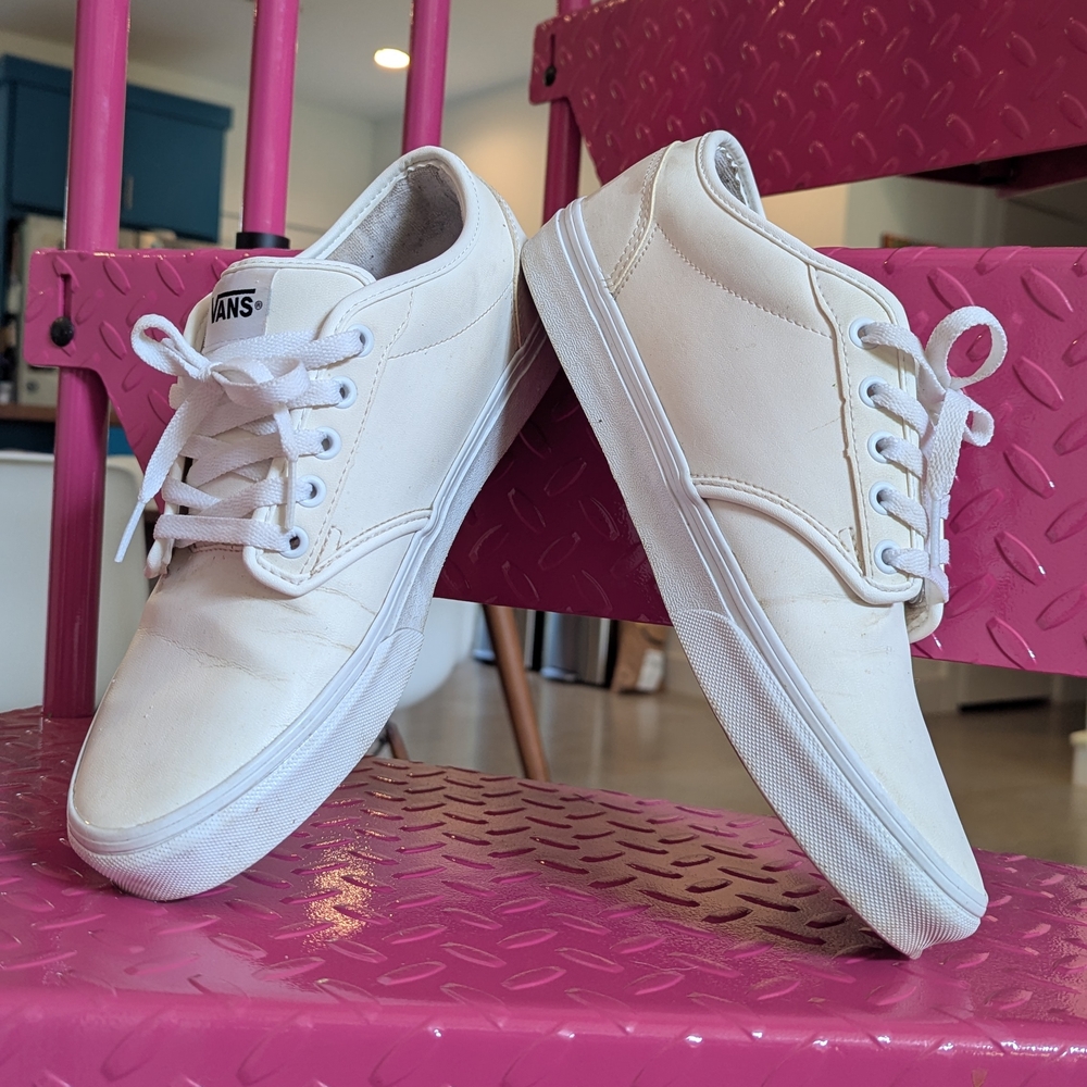 Vans Off-White Canvas Lace-Up Sneakers